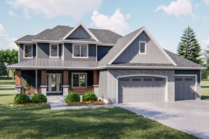 Craftsman Exterior - Front Elevation Plan #455-74
