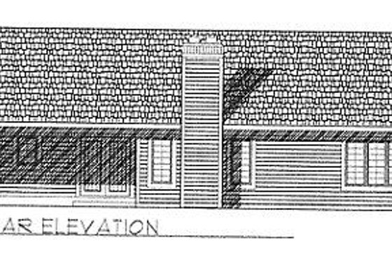 Exterior - Rear Elevation for Traditional House Plan #70-158 - 3 bed, 2 bath