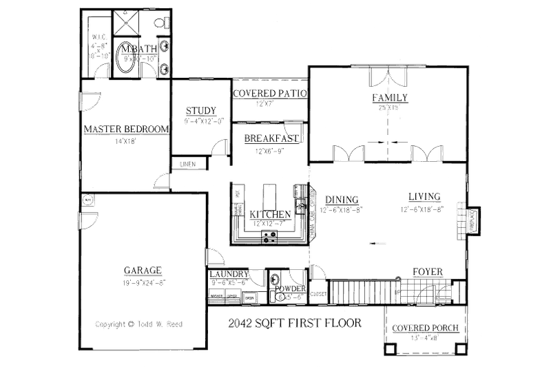 Dream House Plan - Floor Plan - Main Floor for Mediterranean House Plan #437-33 - 4 bed, 2.5 bath