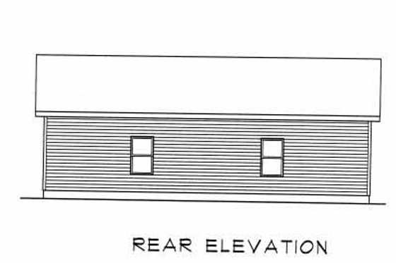 Exterior - Rear Elevation for Traditional House Plan #22-406, 0 bath