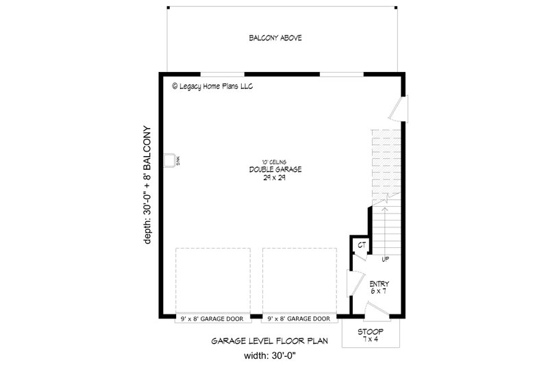 Architectural House Design - Floor Plan - Main Floor for Contemporary House Plan #932-961 - 1 bed, 1 bath
