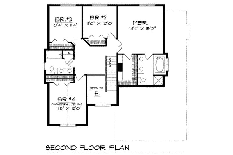 House Plan Design - Floor Plan - Upper Floor for Traditional House Plan #70-361 - 4 bed, 2.5 bath