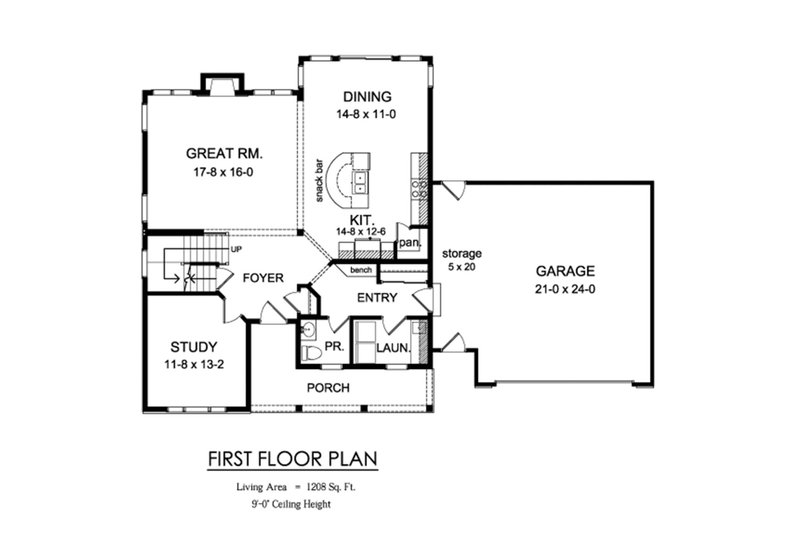 Dream House Plan - Floor Plan - Main Floor for Traditional House Plan #1010-231 - 4 bed, 2.5 bath