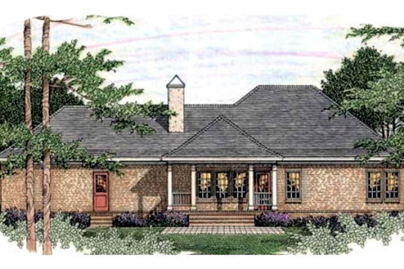 Home Plan - Exterior - Rear Elevation for European House Plan #406-294 - 3 bed, 2 bath