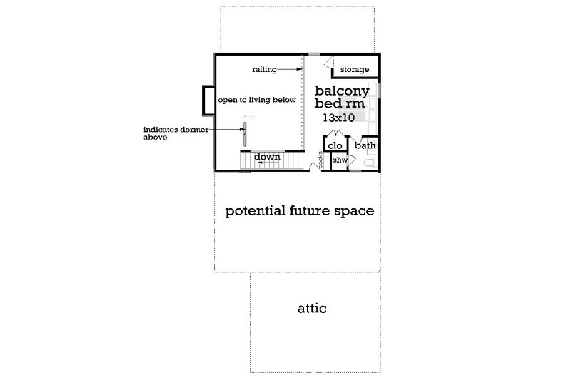 House Blueprint - Floor Plan - Upper Floor for Craftsman House Plan #45-591 - 3 bed, 3 bath