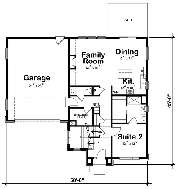 Architectural House Design - Traditional Floor Plan - Main Floor Plan #20-2282