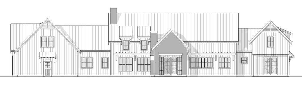 Exterior - Rear Elevation 1 for Farmhouse House Plan #1114-98 - 3 bed, 3.5 bath