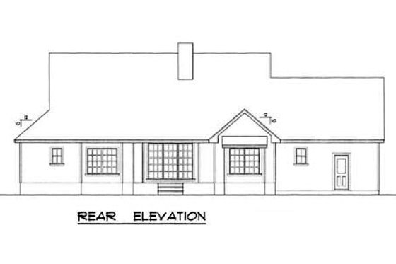 Exterior - Rear Elevation for Country House Plan #40-120 - 4 bed, 2 bath