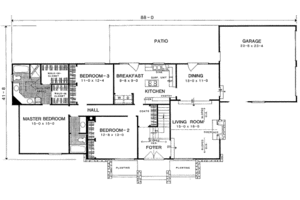 Floor Plan - Main Floor for Modern House Plan #322-108 - 3 bed, 2 bath