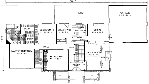 Modern Floor Plan - Main Floor Plan #322-108
