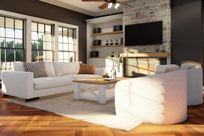 Architectural House Design - Interior - Family Room for Country House Plan #17-421 - 4 bed, 3 bath