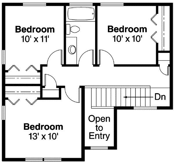 House Design - Traditional Floor Plan - Upper Floor Plan #124-599