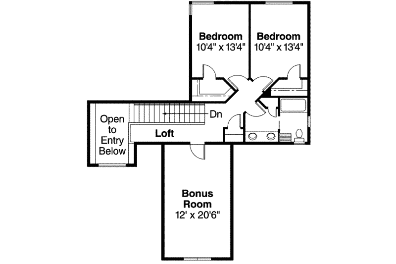 Home Plan - Floor Plan - Upper Floor for Traditional House Plan #124-584 - 3 bed, 2.5 bath