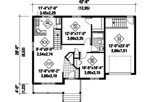 Floor Plan - Main Floor for Country House Plan #25-4537 - 2 bed, 1 bath