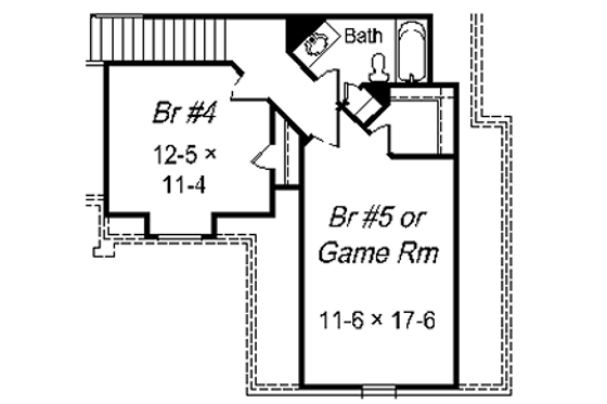 Floor Plan - Upper Floor for European House Plan #329-252 - 5 bed, 3 bath