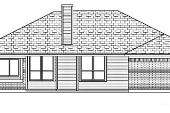 Exterior - Rear Elevation for European House Plan #84-330 - 4 bed, 2 bath