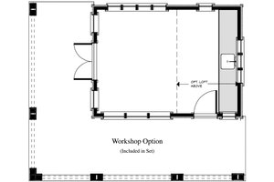 Floor Plan - Main Floor for Cottage House Plan #917-11 - 1 bed, 1 bath