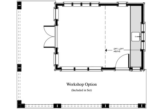Floor Plan - Main Floor for Cottage House Plan #917-11 - 1 bed, 1 bath