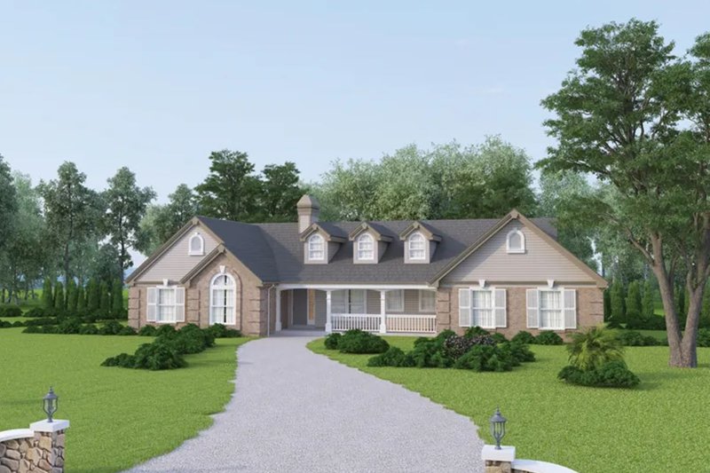 Dream House Plan - Ranch Exterior - Front Elevation Plan #57-719