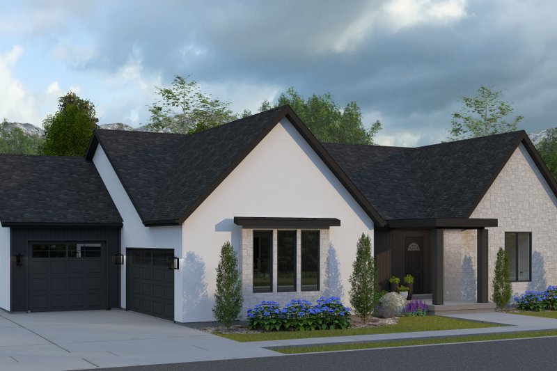 House Blueprint - Exterior - Front Elevation 5 for European House Plan #1060-443 - 3 bed, 2 bath