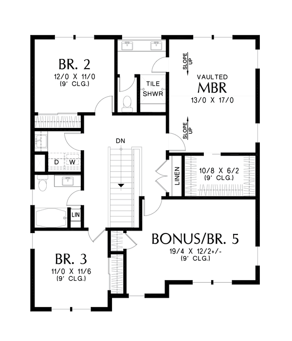 House Design - Country Floor Plan - Upper Floor Plan #48-1110