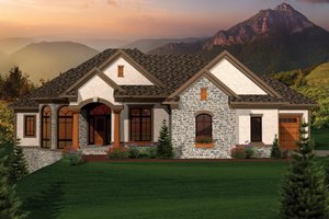 Ranch Exterior - Front Elevation Plan #70-1067