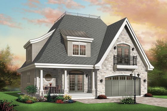 Front View - 2600 square foot European home
