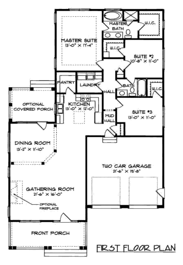 Colonial Floor Plan - Main Floor Plan #413-789