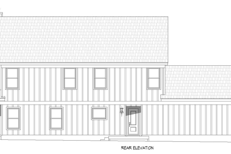 Architectural House Design - Exterior - Rear Elevation for Farmhouse House Plan #932-1166 - 4 bed, 2.5 bath