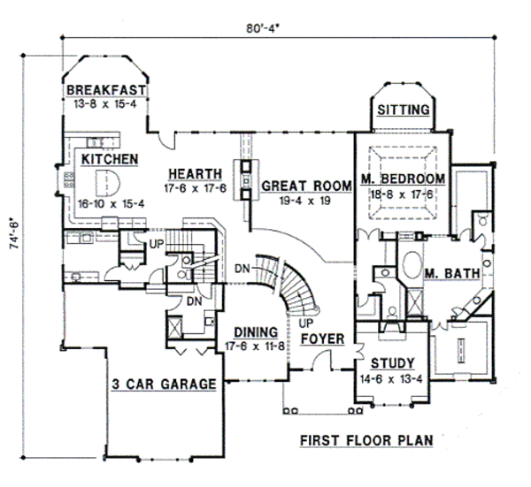 Traditional Floor Plan - Main Floor Plan #67-464