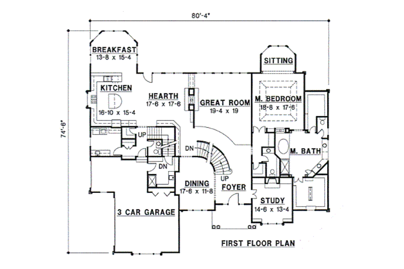 Traditional Style House Plan - 4 Beds 6 Baths 5248 Sq Ft Plan #67-464 