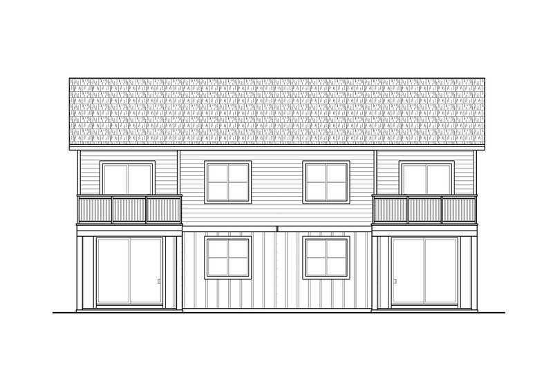 Dream House Plan - Exterior - Rear Elevation for Contemporary House Plan #124-1365 - 6 bed, 5 bath