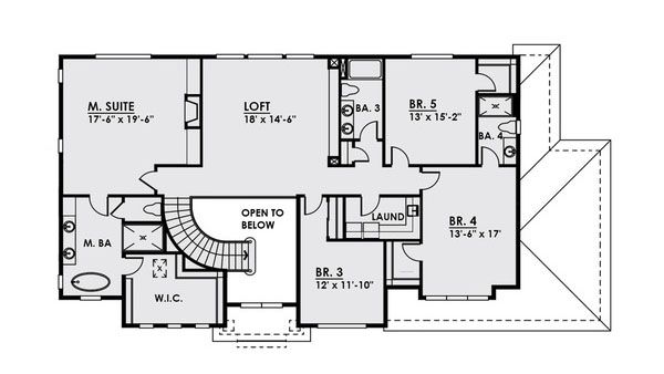 Craftsman Floor Plan - Upper Floor Plan #1066-20