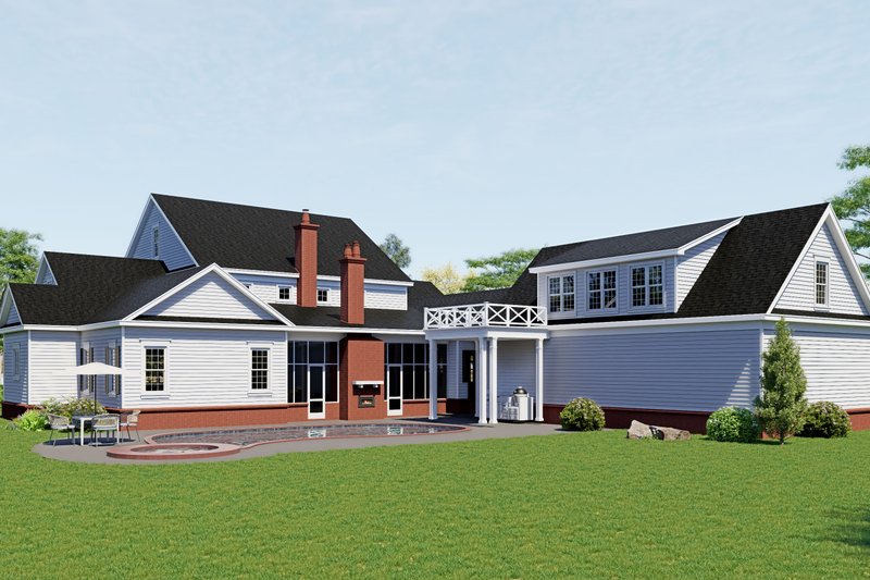 House Plan Design - Exterior - Rear Elevation for Country House Plan #932-1288 - 6 bed, 5 bath