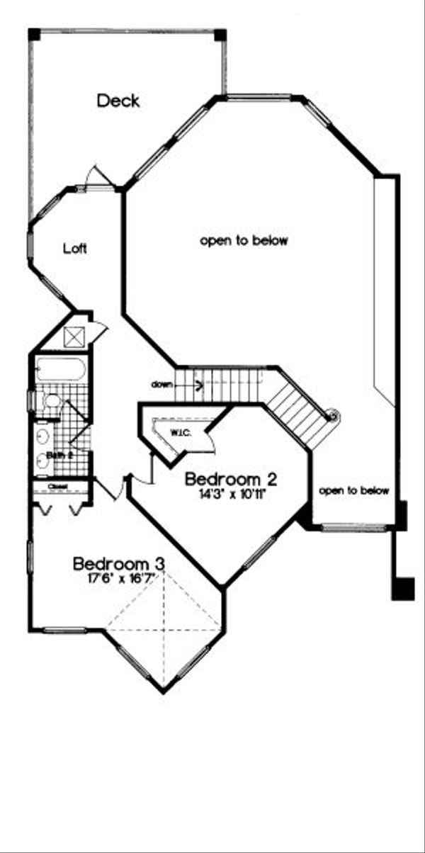 European Floor Plan - Upper Floor Plan #417-336