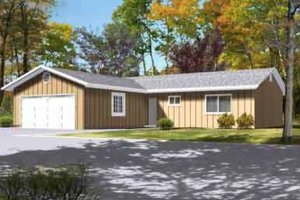 Ranch Exterior - Front Elevation Plan #1-1207