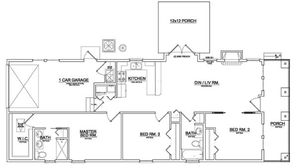 Craftsman Floor Plan - Main Floor Plan #550-1