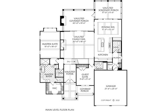 Floor Plan - Main Floor for Craftsman House Plan #927-1012 - 4 bed, 4.5 bath