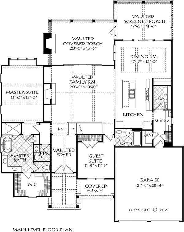 Craftsman Floor Plan - Main Floor Plan #927-1012