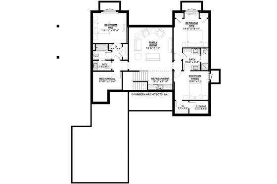 Floor Plan - Lower Floor for Farmhouse House Plan #928-303 - 4 bed, 3.5 bath
