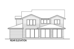 Exterior - Rear Elevation for Contemporary House Plan #569-83 - 5 bed, 3 bath