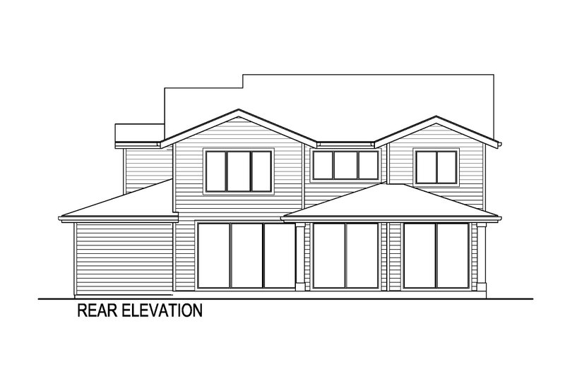 Architectural House Design - Exterior - Rear Elevation for Contemporary House Plan #569-83 - 5 bed, 3 bath