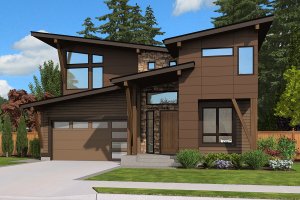 Contemporary Exterior - Front Elevation Plan #132-227