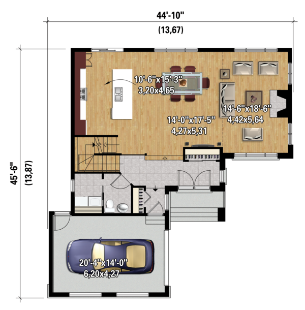 Contemporary Floor Plan - Main Floor Plan #25-4300