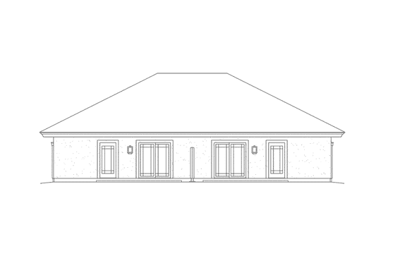 Exterior - Rear Elevation for Prairie House Plan #57-597 - 4 bed, 4 bath