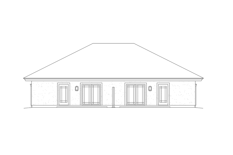 Architectural House Design - Exterior - Rear Elevation for Prairie House Plan #57-597 - 4 bed, 4 bath