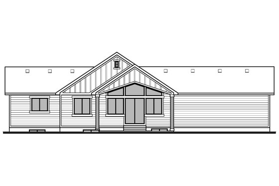 Exterior - Rear Elevation for Country House Plan #1073-19 - 3 bed, 2.5 bath