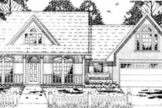 Exterior - Front Elevation for Farmhouse House Plan #42-165 - 3 bed, 2 bath
