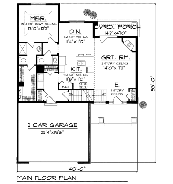 Home Plan - Bungalow Floor Plan - Main Floor Plan #70-945