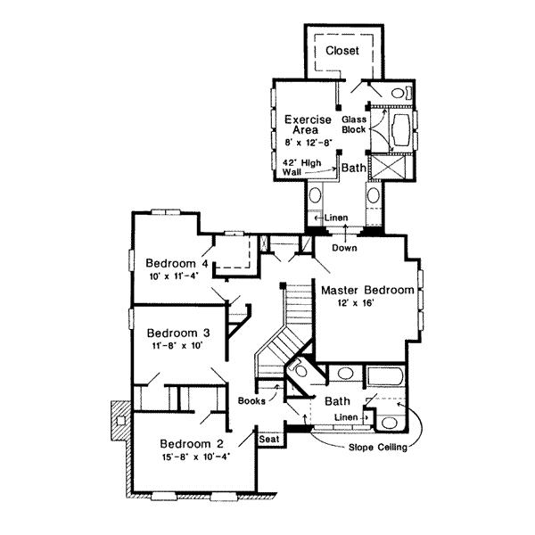 European Floor Plan - Upper Floor Plan #410-234